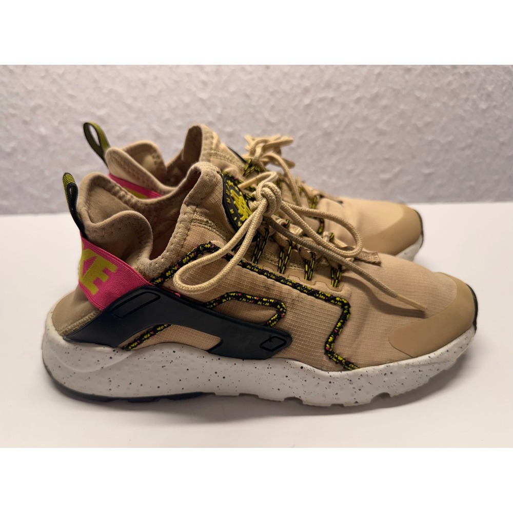 Nike Air Huarache Run Drift Tan Pink Speckled Sneakers 881100-200 Women's Size 8